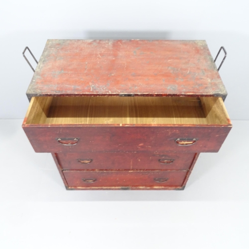 2177 - A 20th century Japanese elm Tansu chest of four drawers. 89x97x45cm