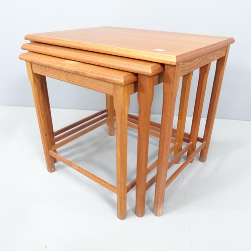 2178 - A mid-century Danish style nest of three occasional tables. Largest 55x48x40cm