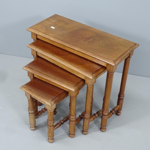 2187 - A modern mahogany quartetto nest of occasional tables. Largest 56x50x25cm.