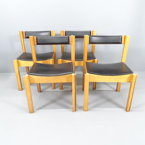 2263 - A set of four mid-century beech and ply Jigsaw chapel chairs, by Clive Bacon for Design Furnishing C... 