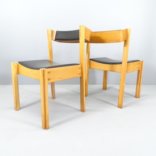 2263 - A set of four mid-century beech and ply Jigsaw chapel chairs, by Clive Bacon for Design Furnishing C... 