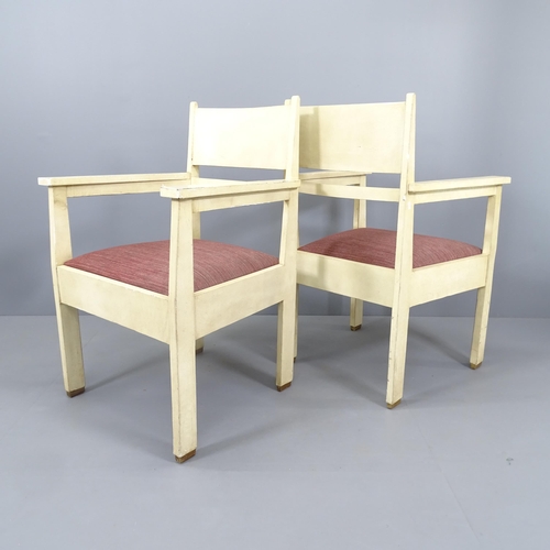 2265 - A pair of Dutch Haagse School Constructivist Art Deco armchairs, 1920s, attributed to H Fels for L.O... 