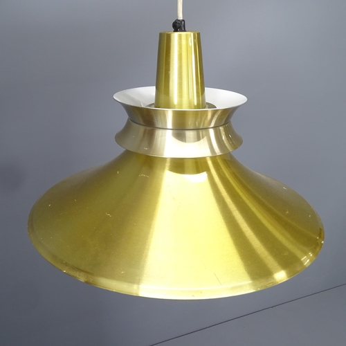 2269 - A 1970s' Cuba gold and white aluminium pendant light by R. Van Ingen, makers label, diameter 39cm, s... 