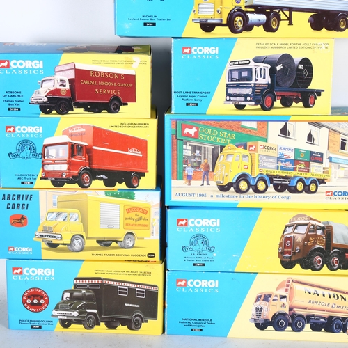 119 - CORGI CLASSICS - a group of boxed diecast models, including set 21401 Wall's AEC refrigerated box tr... 