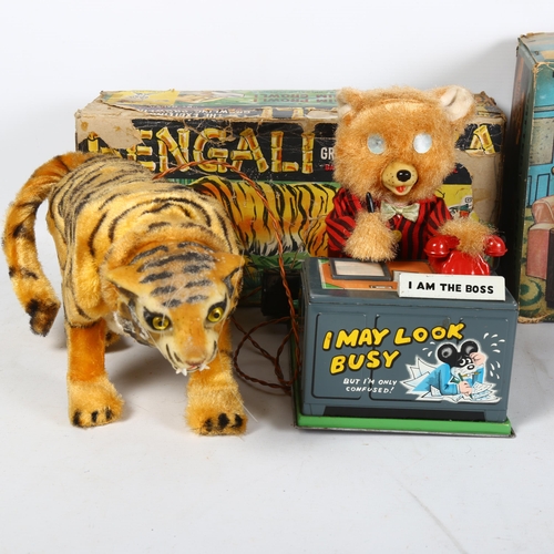 145 - BENGALI - a battery operated remote control growling tiger, by Marx, in original box, and a battery ... 