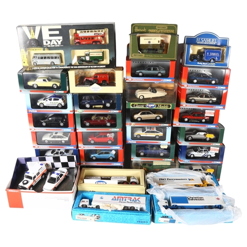 16 - A large quantity of boxed diecast vehicles, including Corgi Goods Vehicles, Corgi Vanguards Precisio... 