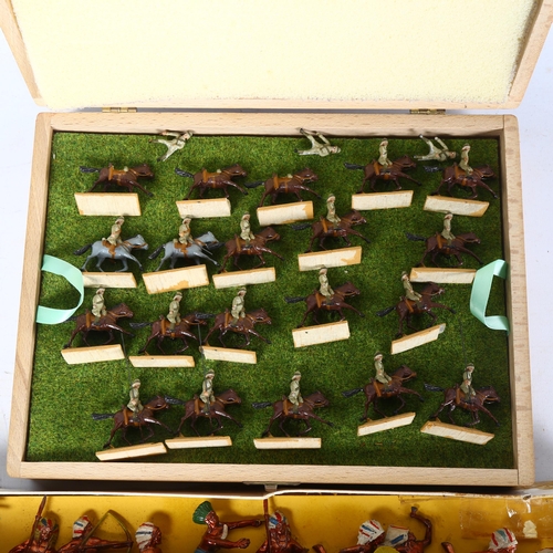 174 - CRESCENT TOYS - Cowboys and Indians in original box, early lead figures, and a separate quantity of ... 