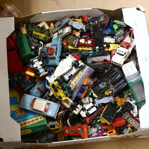 217 - A large quantity of loose diecast vehicles, including such brands as Corgi, Matchbox, Husky etc