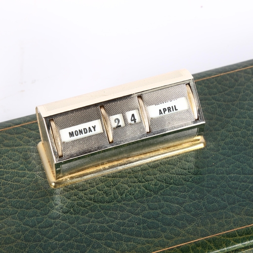 275 - ASPREY'S OF LONDON - a leather desk-top perpetual calendar and pen rest, length 36cm