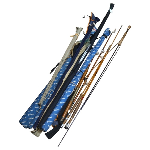 335 - A large quantity of freshwater fishing rods, including a 2-piece Hardy split cane, Alltmor and The N... 