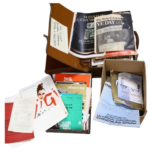 339 - A large quantity of mixed ephemera, to including programmes, postcards, newspapers etc (4 boxfuls)