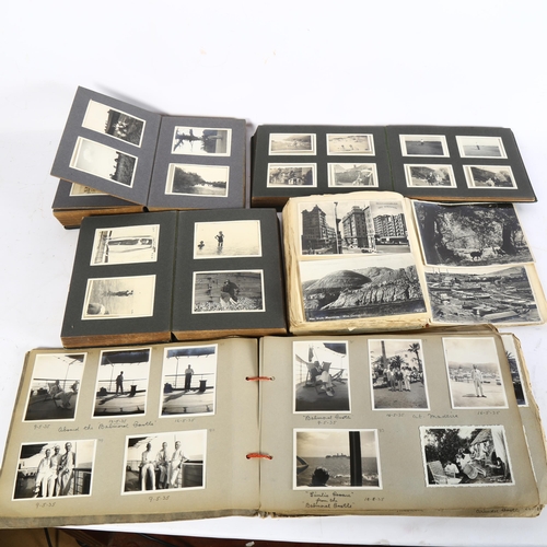 346 - 2 various albums of early 20th century holiday photographs, 2 albums of photographs and postcards re... 