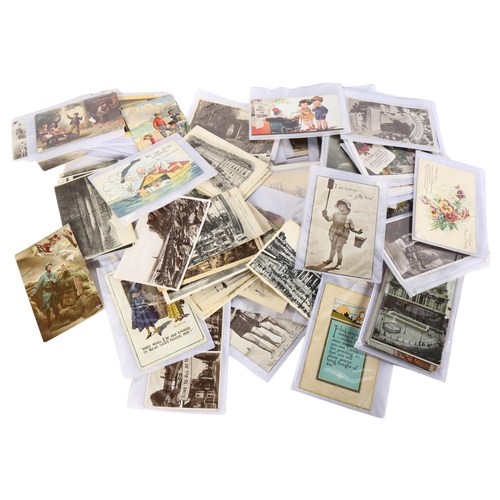 352 - A collection of 20th century and later postcards, including humorous, topographical, greetings cards... 