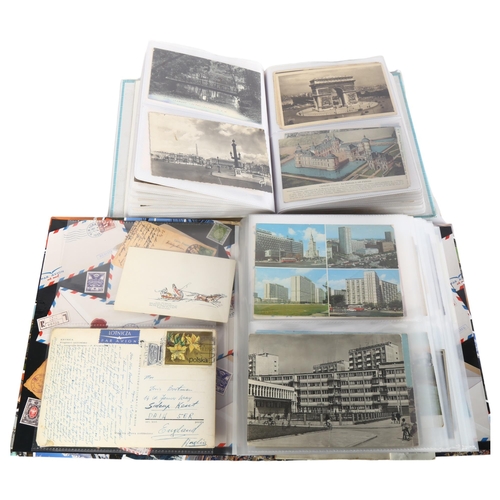 355 - 2 albums of mixed postcards, including topographical, Paris etc