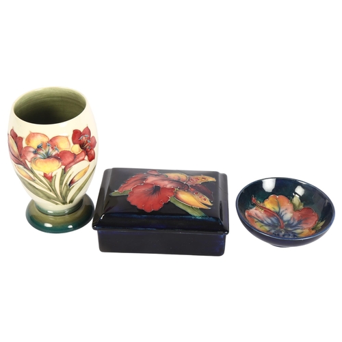 379 - 3 pieces of Moorcroft Pottery, including Freesia goblet, height 12.5cm (3)