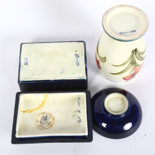 379 - 3 pieces of Moorcroft Pottery, including Freesia goblet, height 12.5cm (3)