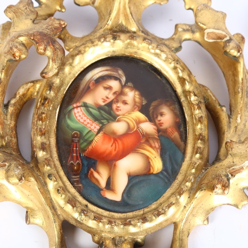 383 - A KPM style painted porcelain plaque after Raphael 