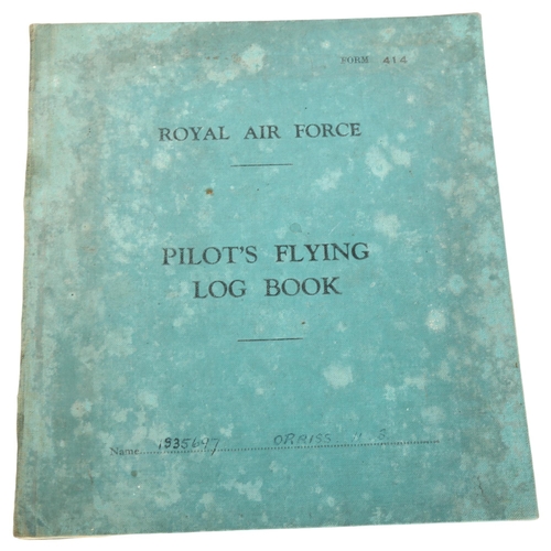 384 - A Second World War Period Royal Air Force pilot's flying logbook, relating to 1335697 Flight Sargent... 