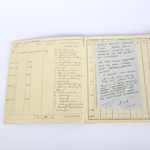 384 - A Second World War Period Royal Air Force pilot's flying logbook, relating to 1335697 Flight Sargent... 