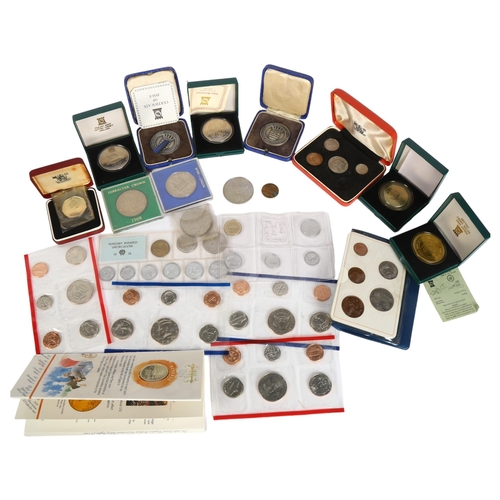 405 - Various coins and medallions, including 2 x cased silver London County Council Bowls Championships m... 