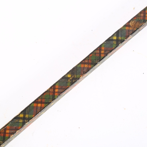 414 - A Scottish tartan pattern desk rule/paperweight, length 20cm