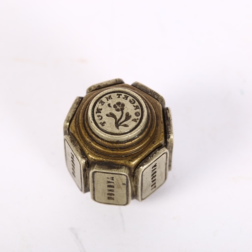 425 - A 19th century novelty combination intaglio seal/tamper, length 2.5cm