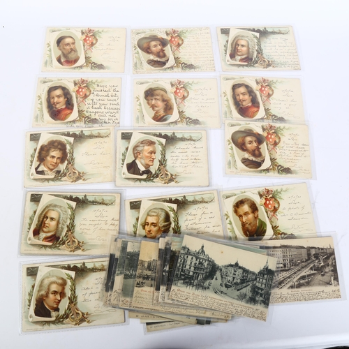 431 - Various Vintage postcards, including early 1902 Famous People