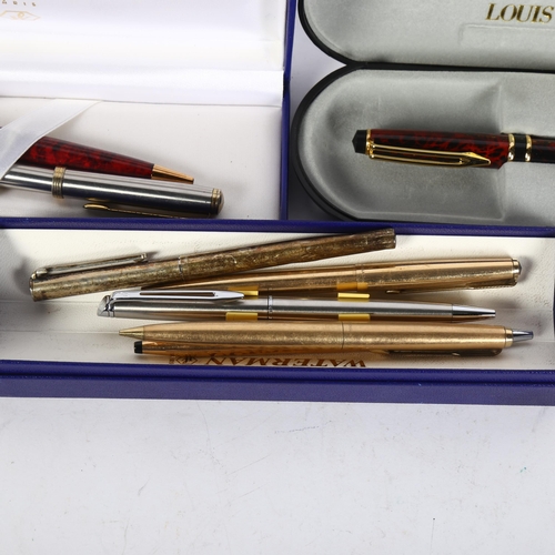 437 - Various pens, including sterling silver Tiffany ballpoint pen (A/F), Louis Picard etc