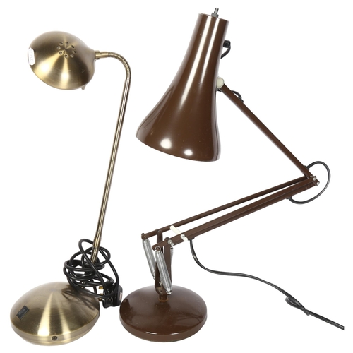 457 - ANGLEPOISE LIGHTING LTD - an anglepoise model 90 Vintage desk lamp, and a modern chrome adjustable t... 