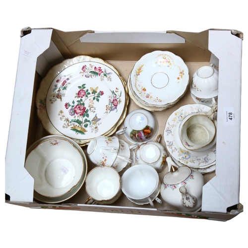 478 - A quantity of early 20th century ceramics, including various cups, teapots and saucers etc