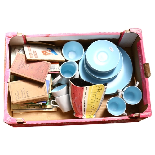 482 - A quantity of Poole Pottery, a quantity of twin-tone, sky blue and dove grey ceramic dinner service,... 