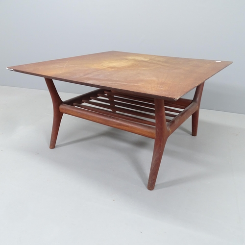 2278 - A mid-century Danish style teak two tier coffee table. 82x44x81cm