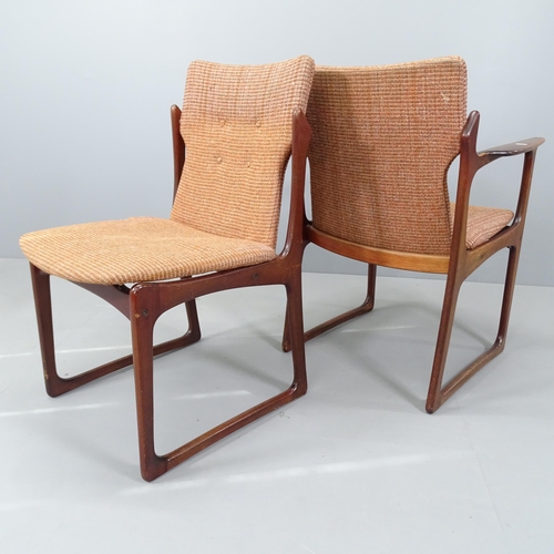 2195 - A set of six Danish style teak and upholstered dining chairs (4+2)