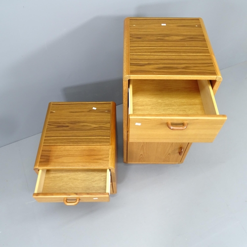 2211 - Two similar modern teak office cabinets, largest 43x95x49cm.