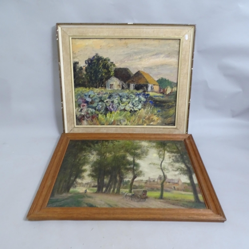 2827 - A group of pictures to include John Hughes watercolour, a cloud study Happisburgh, mid-century oil o... 