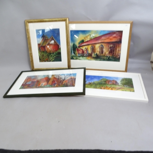 2836 - Martin Bradshaw, 4 watercolours, building studies, all framed (4)