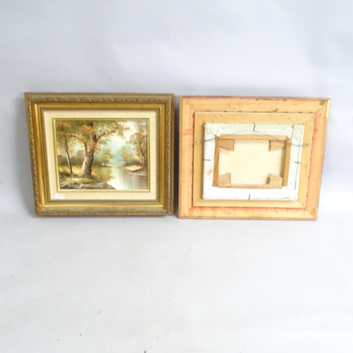 2848 - Cafier, pair of oils on canvas, woodland scenes, 33cm x 38cm, gilt-framed