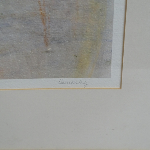 2866 - A limited edition coloured print, approaching Venice, 13/50, indistinctly pencil signed to the mount... 