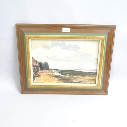 2893 - Muriel Procter, oil on canvas, coastal scene, signed, 25cm x 35cm, framed