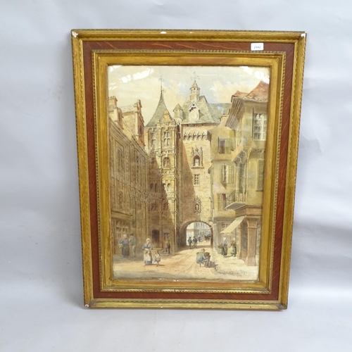 2942 - Francis Philip Barraud (1824-1901), Hotel De Ville, Loches, signed, 75cm x 52cm, framed