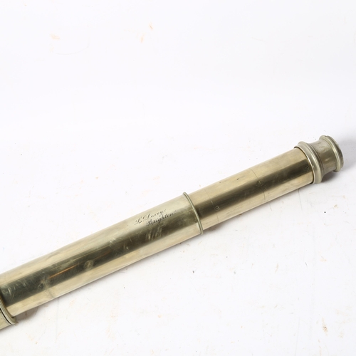 367 - L DIXEY BRIGHTON - a 2-draw telescope, overall length 110cm