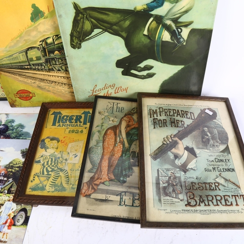 368 - A collection of mixed 20th century advertising posters and tin signs, including Player's Navy Cut, W... 