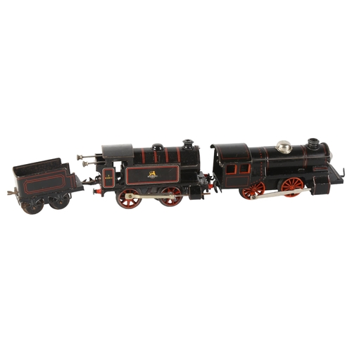 37 - HORNBY - a Hornby O gauge clockwork No. 30 82011, 0-4-0 Tank locomotive, with tender, and a second V... 