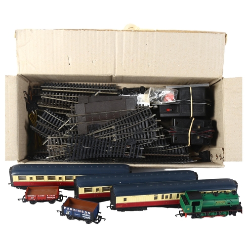 41 - HORNBY - a Hornby OO gauge coal yard locomotive, 0-6-0, and associated goods wagons, a quantity of O... 