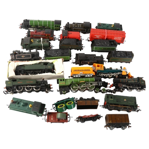 47 - HORNBY - a quantity of OO gauge locomotives tenders and goods wagons, including the Flying Scotsman ... 