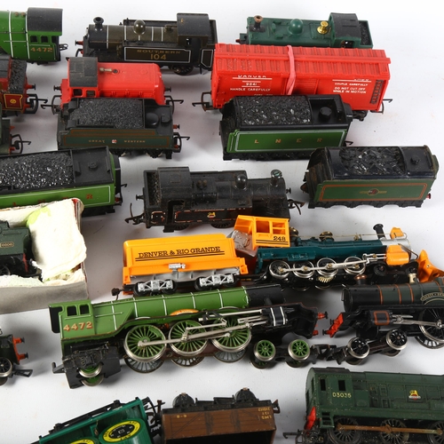 47 - HORNBY - a quantity of OO gauge locomotives tenders and goods wagons, including the Flying Scotsman ... 