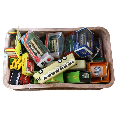 54 - A large quantity of boxed and unboxed diecast vehicles, mostly bus-related in nature, including many... 