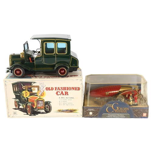 74 - A Vintage battery operated tinplate toy car, probably 1960s, S.H. Horikawa of Japan, with original b... 