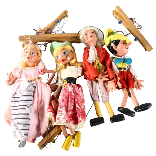 82 - PELHAM PUPPETS - a group of 4 loose Pelham Puppets, to include Pinocchio, Prince Charming and Cinder... 