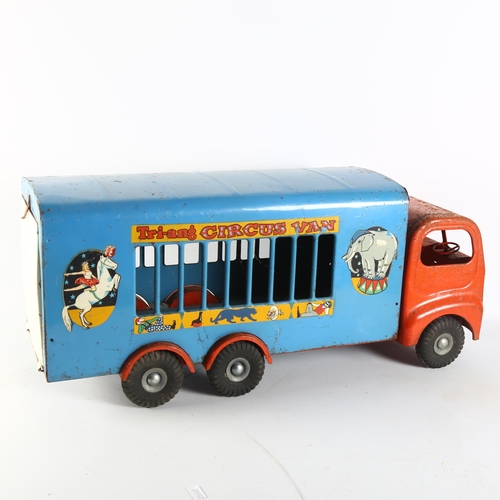 98 - TRI-ANG - a Vintage 1950s Tri-ang circus van, length 60cm